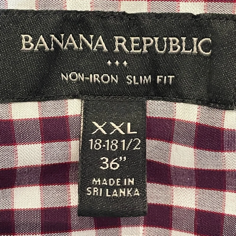 Banana Republic‎ men’s purple checkered button down shirt, long sleeve, size XXL